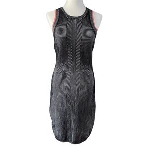 Bardot Marbled Black & White Ribbed Knit Bodycon Dress US L